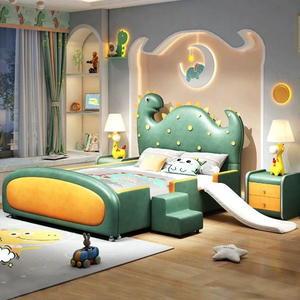 <span class=keywords><strong>Letto</strong></span> a Forma di Dinosauro Elegante, Nuovo Design Popolare in Pelle, Set <span class=keywords><strong>Letto</strong></span> per Bambini con Rivestimento e Sponde di Sicurezza - Product Image 5