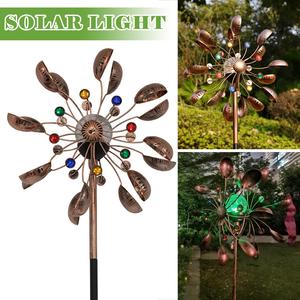 Neues <span class=keywords><strong>Design</strong></span> Metall Solar Garten Licht Rasen Ornament Wind Spinner Windmühle