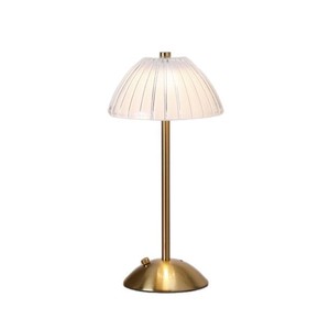 Lampada da Tavolo Retrò di Lusso in Cristallo <span class=keywords><strong>con</strong></span> Interruttore Touch, Batteria Inclusa, Paralume in Acrilico - Luce d'Atmosfera per Camera da Letto e Uso Universale - Product Image 5