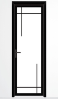 Porte de salle de bain en verre insonorisé en alliage d'aluminium |   Design minimaliste durable avec garantie de 5 ans pour chambre d'hôtel et appartement