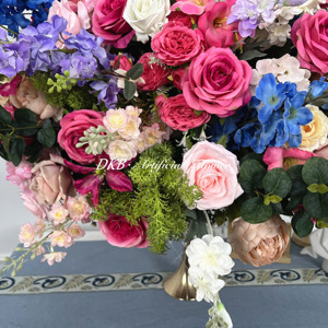 Matrimonio di lusso 5D sfuso e grande palla di fiori artificiali da 80cm che mescola centrotavola da tavolo con fiori colorati - Product Image 5