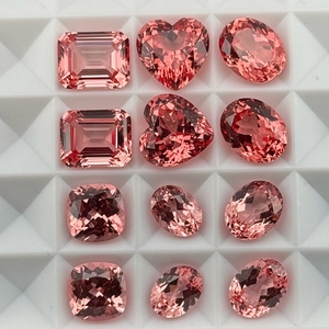 Pietra Preziosa Pappalacha Rosa Alba 5-12mm Taglio Cuore Cuscino Asscher Principessa Creato in Laboratorio - Product Image 1