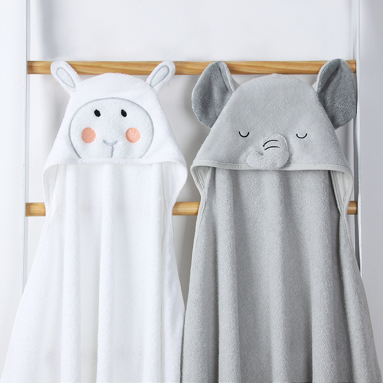 Baby hooded towel set top choice for kids 100%cotton 70*70 or customized size for bath use