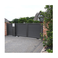 Portail à persiennes motorisé automatique en aluminium au design moderne pour maison et jardin