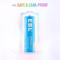 EBL - Paquete de 10 Pilas Recargables AA de 2500 mAh y 1.2 V Ni-MH, Pilas Dobles para Uso Médico