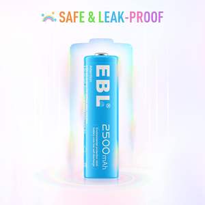 For EBL <b>Rechargeable</b> AA <b>Batteries</b> 2500mAh 1.2V Ni-MH Double <b>Battery</b> 10 Pack for Medical Use - Product Image 2