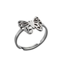 Petit animal titane bijoux lune chat noël cerf papillons bague en acier inoxydable