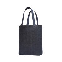 Jeans de sac en denim bleu profond personnalisés pour les jeunes dernière conception très à la mode fermeture à boucle à poignée automatique en PP tissé