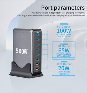 <span class=keywords><strong>Bloc</strong></span> de <span class=keywords><strong>chargeur</strong></span> <span class=keywords><strong>rapide</strong></span> USB C 500W Station de charge USB 8 ports pour plusieurs appareils Station d'alimentation portable 500w - Product Image 4