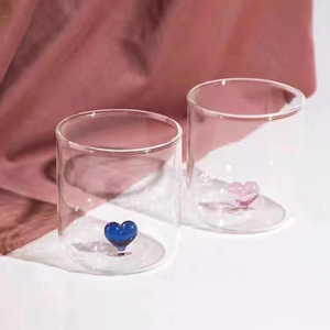 Tasse en verre de haute qualité avec coeur d'amour 3D mignon créatif tasses en verre transparent tasse à café et à eau mike - Product Image 2