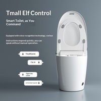 WC intelligent monobloc entièrement automatique à commande vocale, chauffage instantané, abattant relevable, à poser au sol, allongé, siphon en P