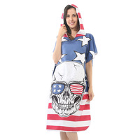 Claire gros personnalisé serviette de plage sublimation imprimé à capuche robe à langer piscine changement plage Surf Poncho
