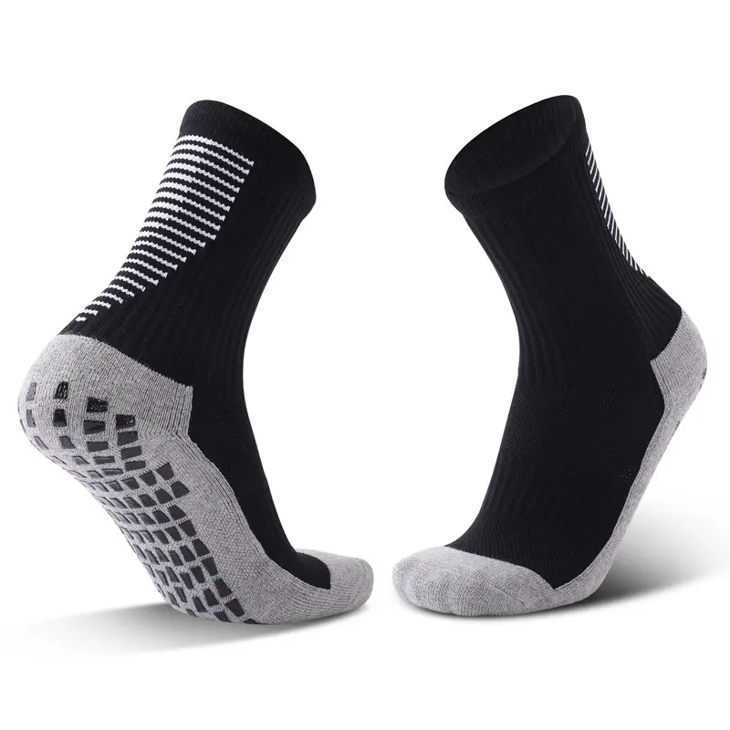 Calcetines medios para hombre, calcetines deportivos gruesos antideslizantes de alta elasticidad para adultos, Calcetines antideslizantes de fútbol, medias con logotipo personalizado, venta al por mayor