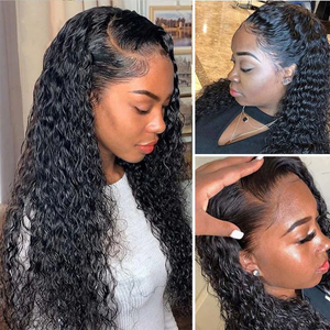 Perruques Lace Front HD Transparentes Brésiliennes de Luxe 100% Cheveux Humains Vierges Bouclés Profonds Pré-Pluckées avec Baby Hair <span class=keywords><strong>pour</strong></span> Femmes Noires - Product Image 4