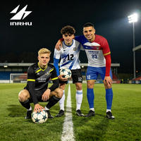 Maillot de football domicile/extérieur American Fans Club pour homme, 100 % polyester, imprimé par transfert thermique, personnalisable avec noms/numéros d'équipe, manches courtes