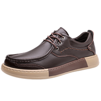 Nouvelle Baskets de Travail Robustes pour Hommes, Légères, à Lacets, en Cuir Pleine Fleur de Vache, Doublure en Maille, Style Classique Italien, Modèle 2026