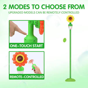 Mesin Gelembung Bunga Matahari Berdiri dengan Remote Control, Tinggi Dapat Disesuaikan, Mesin Gelembung Elektrik dengan Lampu LED, Mainan Gelembung Luar Ruangan - Product Image 6