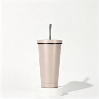 Gobelet isotherme grande capacité en acier inoxydable 304 à double paroi, tasse à café avec paille, disponible en plusieurs couleurs