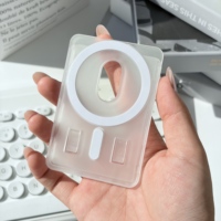Portefeuille vertical coulissant pour 2 cartes, magnétique, en PC dépoli, accessoires de maintien pour iPhone, vente en gros