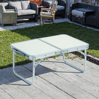 Table de pique-nique pliante moderne en aluminium et acier, table à manger portable à pieds courts pour cuisine extérieure, camping et utilisation en parc