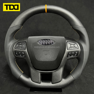 พวงมาลัยคาร์บอนไฟเบอร์แท้ TDD สำหรับรถฟอร์ด เรนเจอร์ รุ่น PX2 PX3 - Product Image 1