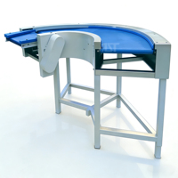 Convoyeur modulaire AST à courbe de 90 degrés avec table de transfert d'entrée pour le transfert d'angle sur ligne de production et l'interface équipement