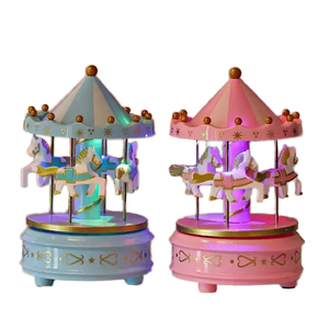 DAMAI Fabricant Direct Boîte à Musique Carrousel Cheval Rotatif Décoration de Gâteau Anniversaire Noël Ornement de Bureau Vente en Gros - Product Image 4