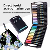 Marqueur acrylique liquide à tête souple Enmi pour imprimante 3D, 24 couleurs, stylo spécial pour étudiants en art, en boîte
