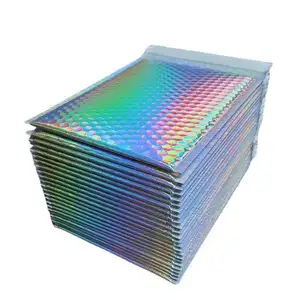 Versand Verpackung Holo graphic Bubble Envelope Mailing Bags Metallic Poly Holo graphic Bubble Mailer