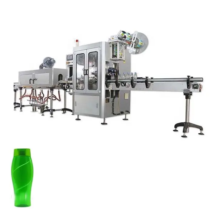 Full automatic PVC sleeve shrink applicator labeling machine for round bottle glass bottle tin cans