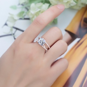 Anillo de Moissanita MS-595 para Mujer, Plata de Ley 925, Corte Redondo, 3 Quilates, DEF - Product Image 5