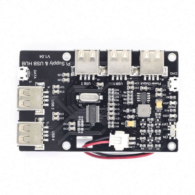 PENPOS Supply & USB HUB Lithium Battery Module with Battery for Rasp Zero/3B/2B/B+