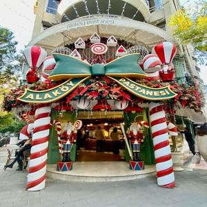 Décorations de Noël d'extérieur, figurines géantes en fibre de verre en forme de cannes en sucre, pour la décoration commerciale - Product Image 1