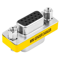 Offres Spéciales Full HD 1080P 15 Pin CONNECTEUR SVGA VGA FEMELLE À femelle Coupleur Mini Gender Changer Adaptateur Pour PC ET moniteur