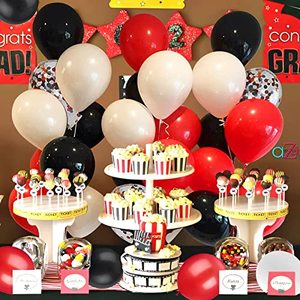 Kit d'arche de guirlande HSD, ballons rouges, noirs et blancs pour décorations d'anniversaire, de remise de diplôme, de classe, de course automobile et de poker - Product Image 2