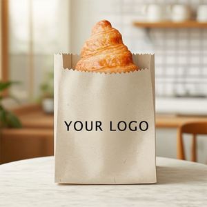 Custom Packaging Kraft Bread <b>Bag</b> Biodegradable Food Paper Baguette Croissant Pretzel Bread <b>Bag</b> with Logo - Product Image 3