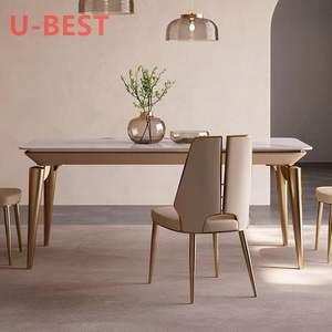 U-BEST Set <span class=keywords><strong>Tavolo</strong></span> e Sedie Rettangolare in Stile Italiano con <span class=keywords><strong>Piano</strong></span> in Marmo Nero <span class=keywords><strong>su</strong></span> <span class=keywords><strong>Misura</strong></span>, Combinazione Pratica <span class=keywords><strong>per</strong></span> Colazione e Pranzo - Product Image 2