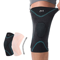 KS-2312 # Soporte Deportivo para Rodilla con Barras de Resorte de Doble Cara, Tiras de Silicona Antideslizantes, Funda de Rodilla Elástica Transpirable de Tejido Elástico