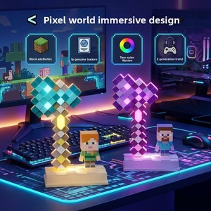 Espada Luminosa de Dibujos Animados My World, Tomahawk de <span class=keywords><strong>Minecraft</strong></span>, Sable de Luz, Juguete Infantil, Regalo, Modelo de Lámpara de Mesa - Product Image 1