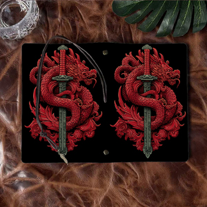 A6 buku catatan sekolah buatan tangan Ideal untuk Departemen Musik Universitas bagus untuk analisis skor dan log latihan dengan Dragon merah Coi - Product Image 6