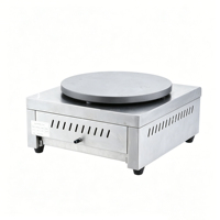 Machine à crêpes électrique rotative à plaque unique en acier inoxydable avec plaque en fonte antiadhésive et température réglable