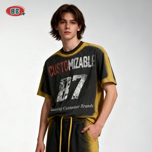 <span class=keywords><strong>T</strong></span>-shirts graphiques surdimensionnés de haute qualité en coton épais 100 % avec blocs de couleur, imprimés numériquement et délavés à l'acide, style streetwear de créateur - Product Image 3