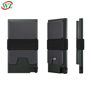 Portefeuille minimaliste fin en fibre de carbone avec logo gravé au laser personnalisé, RFID, en aluminium, avec porte-cartes pop-up pour <span class=keywords><strong>homme</strong></span> - Product Image 1