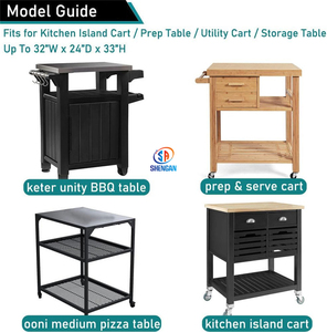 Couvercle étanche pour <span class=keywords><strong>Ooni</strong></span> Medium <span class=keywords><strong>Pizza</strong></span> <span class=keywords><strong>Four</strong></span> Table Modulaire Portable 40 Gal Table d'extérieur Armoire de rangement Couverture 32 pouces Table de préparation - Product Image 5