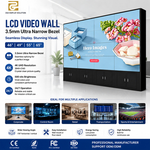 Mur vidéo LCD 55 pouces avec cadre de 3,5 mm, écran de jonction 4K UHD avec animation pour salle de contrôle, système de sécurité et utilisation en ascenseur Z - Product Image 1