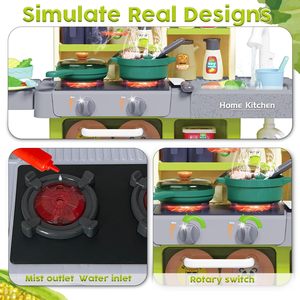 EPT 63 adet mutfak aksesuarları 80CM çocuklar için gerçekçi işıklar sesler sprey mutfak seti oyuncaklar oyna Pretend - Product Image 4