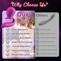G-Punkt Dildo Vibrator mit 360° Luftimpuls und Tentakel, 9 Vibrationsmodi, App-Steuerung, Stimulator für Frauen und Paare, Lila