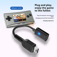 Kabel Pengisi Daya Tideseer Type-C Female ke GBM Hitam 10cm Bahan PVC untuk Pemain Video Game