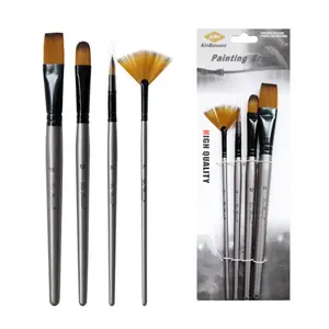 Making Supplies, Popular DIY Paint Brush Settle Silver Color Painting Brush Set Oil Brush 12 Set Opp Bag Package on Each Set