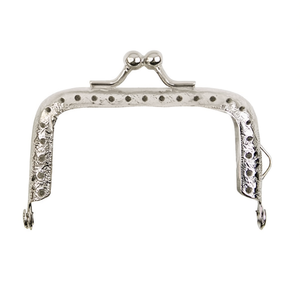 Ilan Bag <b>Frame</b> 7 Cm Embossed Silver Finish For Handbags - Product Image 1